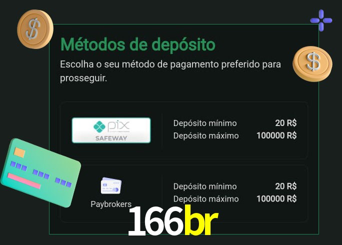 O cassino 166br oferece uma grande variedade de métodos de pagamento